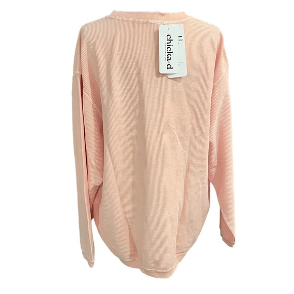 Chicka-d NORTHEASTERN Corded Sweatshirt in Urban Pink size XL Oversized - Picture 9 of 10